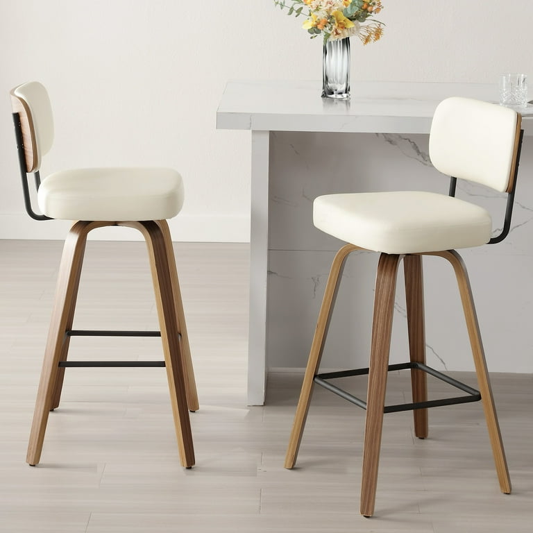 Swivel Counter Height Wood And Cream Bar Stools Swivel Counter