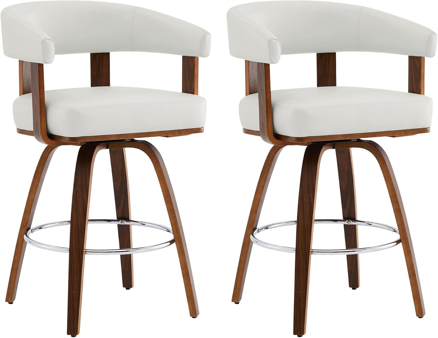Swivel Counter Height Barstools FSC Certified Polyester Upholstered Bar
