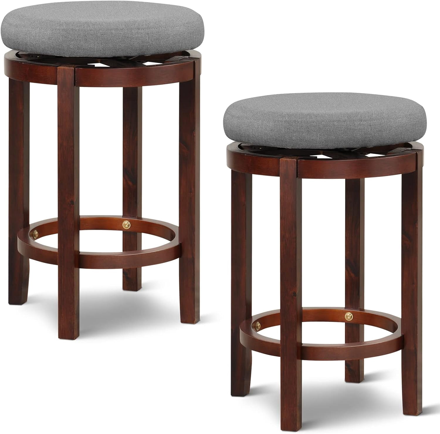 Swivel Counter Height Stools Set of 2, Max Load 400 lbs, 26-inch Height ...