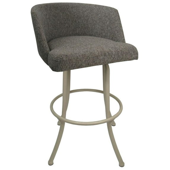 Swivel Counter Metal Bar Stool 26" Joey - Mojave Gray Fabric - Beige