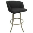 thumbnail image 1 of Swivel Counter Metal Bar Stool 26" Joey - Moonstone Charcoal Vinyl - Beige, 1 of 2