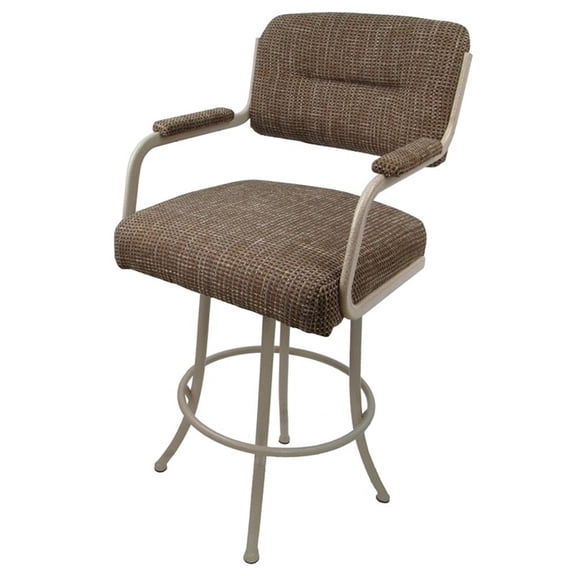 Swivel Counter Metal Bar Stool 26" - M-110 - Checkered - Beige