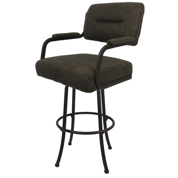 Swivel Counter Metal Bar Stool 26" - M-110 - Sanora Brown - Coffee