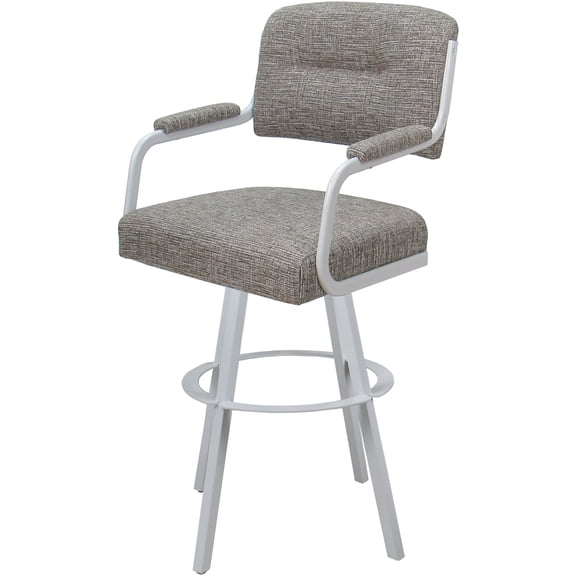 Swivel Counter Metal Bar Stool 26" - M-110 WB - Jetty June Khaki - White