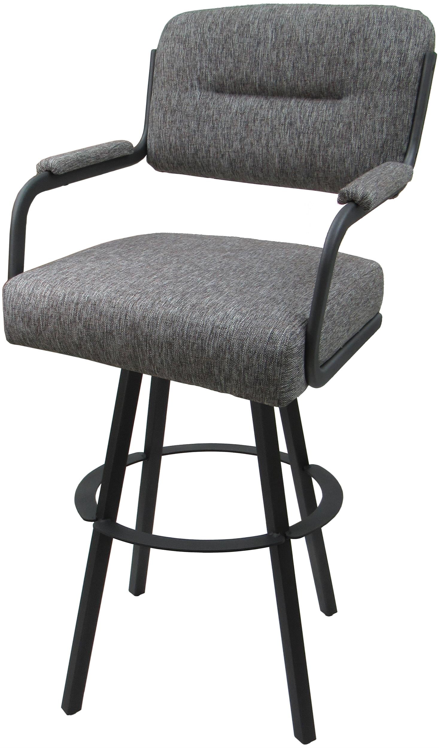 Mojave Gray 26" Swivel Metal Counter Stool with Fabric Upholstery