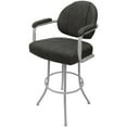 thumbnail image 1 of Swivel Counter Metal Bar Stool 26" - M-70 - Dark Gray Fabric - White Frame, 1 of 3