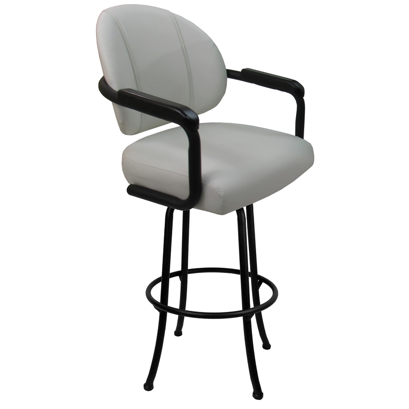 Swivel Counter Metal Bar Stool 26" M70 White Vinyl Black