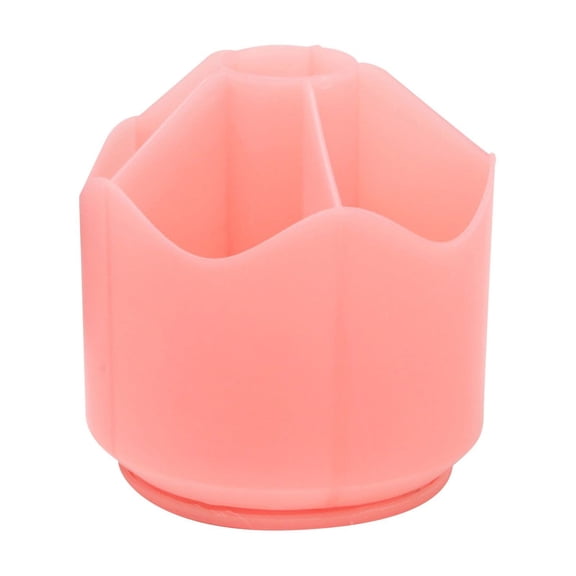 Swivel Desk Organizer,Rotating Stationery Caddy,Multi-Slot Pen Holder, Office Pencil Organizer, Desktop Storage Stationery Supplies Organizer,Pencil Cup Pot For Office, Home,5x5.3 inch(Light Pink)