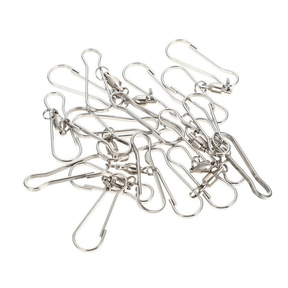 Swivel Dual Clips, 10pcs Smooth Dual Clip Spiral Wind Hangers Hanging Hooks for Windsocks Flower Bird Feeder Kites Lights Flags Lanterns Silver