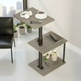 thumbnail image 1 of Swivel End Table with Adjustable Height - Small Space Nightstand - Taupe, 1 of 9