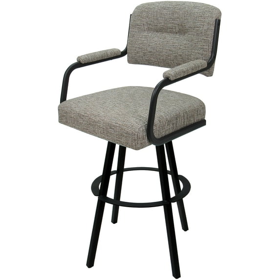 Swivel Extra Tall 34" Metal Bar Stool - M-110 WB - Jetty June Khaki - Black