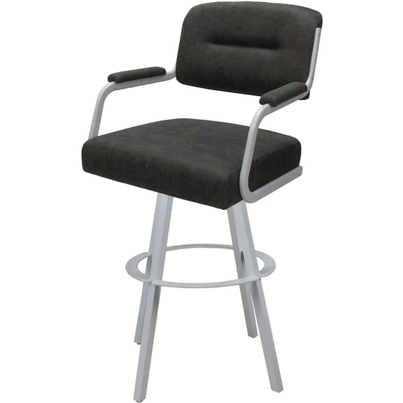 Swivel Extra Tall 34" Metal Bar Stool - M-110 WB - NWest Elk Dark Gray - White