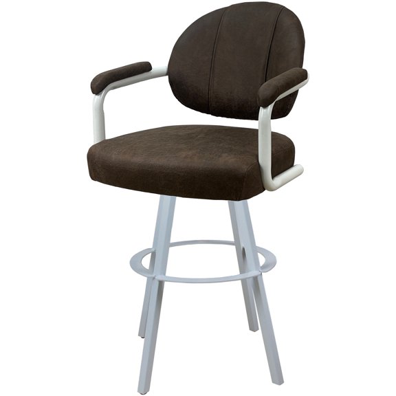 Swivel Extra Tall Metal 34" Stool - M-70 WB - Northwest Whiskey Brown - White