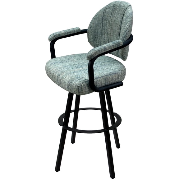 Swivel Extra Tall Metal 34" Stool - M-70 WB - Watusi Aquatint Blue - Black