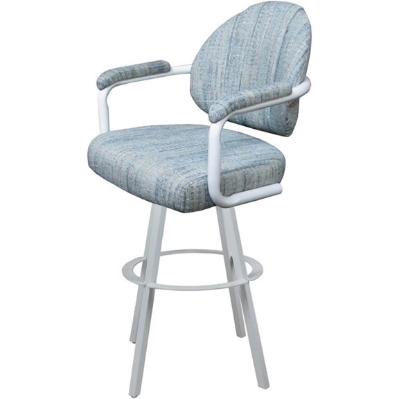 Swivel Extra Tall Metal 34" Stool - M-70 WB - Watusi Aquatint Blue - White