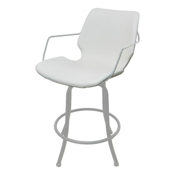 Swivel Extra Tall Metal Bar Stool 34" - Asheville - White Vinyl - White Frame
