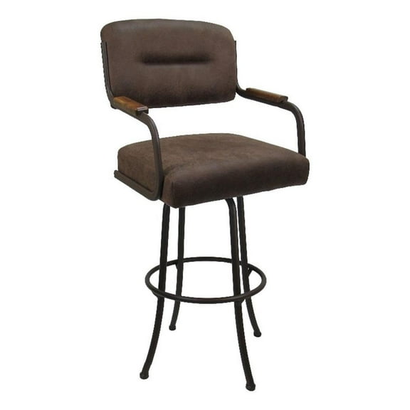 Swivel Extra Tall Metal Bar Stool 34" - M-110 - Northwest Whiskey - Brown