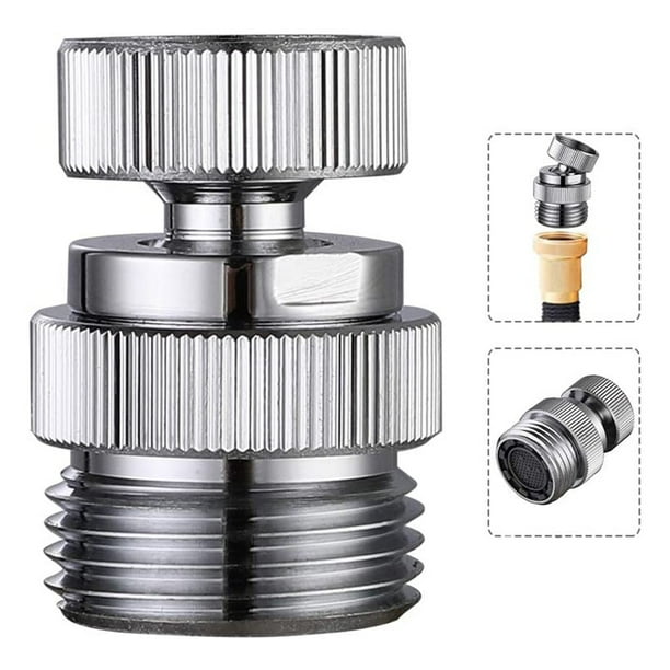 Swivel Faucet Adapter Kit, Brass 3/4Inch Garden Hose Adapter with