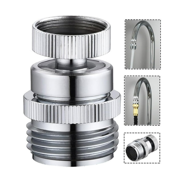 Swivel Adapter Faucet Kit, 3/4Inch Brass Garden Hose with Aerator