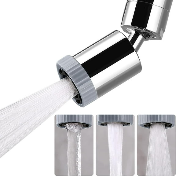 Swivel Faucet Aerator,3-function Faucet Nozzle,360 Big Angle Rotate Kitchen Sink Faucet Attachment,Faucet Extender for Kitchen 55/64 inch Female Thread,Kitchen Sink Aerator Chrome