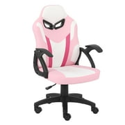Swivel Gaming Chair for Boys Girls Kids Activity Chair High Back Ergonomic Racing Computer Chair, Height Adjustable, Pink