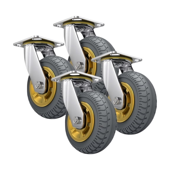Swivel Heavy Duty Caster Wheel, 4 Pack Industrial Plate Casters for Carts, Dolly, Workbench, Trolley