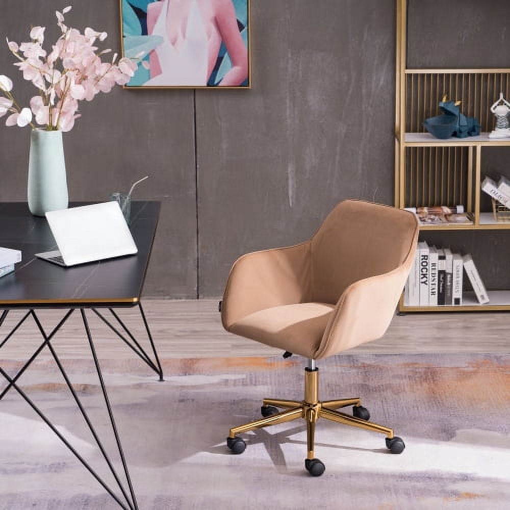 Swivel Home Office Chair, Modern Velvet Fabric Adjustable Height 360 ...