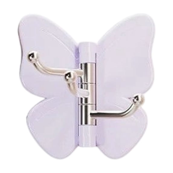 Swivel Hook, Butterfly Design Triple Hanging Arm Wall Mounted Holder Heavy Duty Multi Purpose Organizer for Coats Bags Towels Keys 6.6 to 11 Lbs Capacity Tool Purple