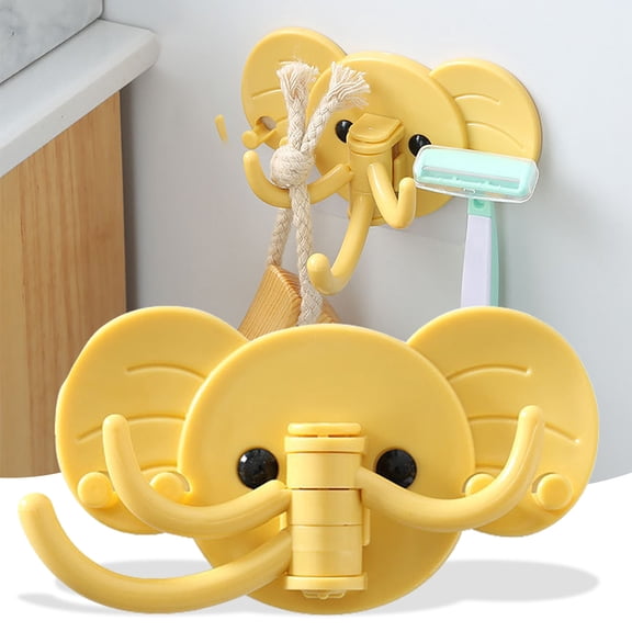 Swivel Hook Modern Wall Hook Holder For Bathroom Kitchen Garage Hotel Wall Mounted Kitchen Hooks Shower Nozzle,Yellow,Plastic