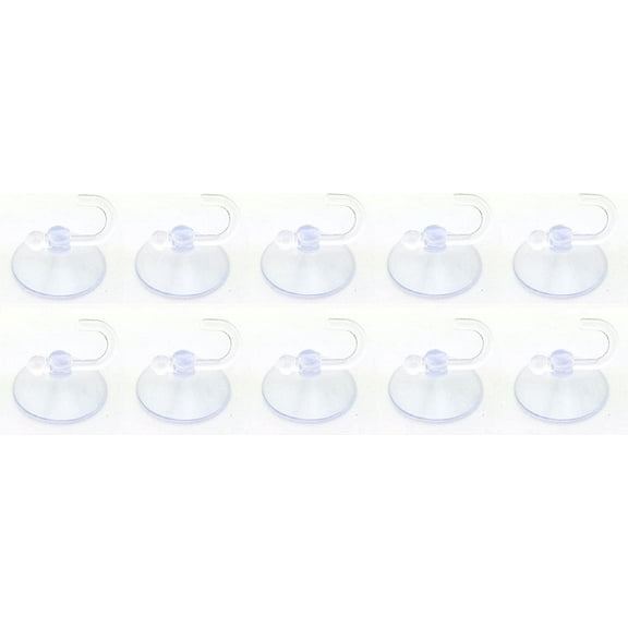 Swivel Hooks Clear Plastic Suction Cups - 30 mm, Set of 10,Clear, For Glass Windows, Windshield, Tile, Kitchen, Bathroom Mirror, Shower Wall, Terrarium, Car Window, Office, Hangers, Kitchen, Office