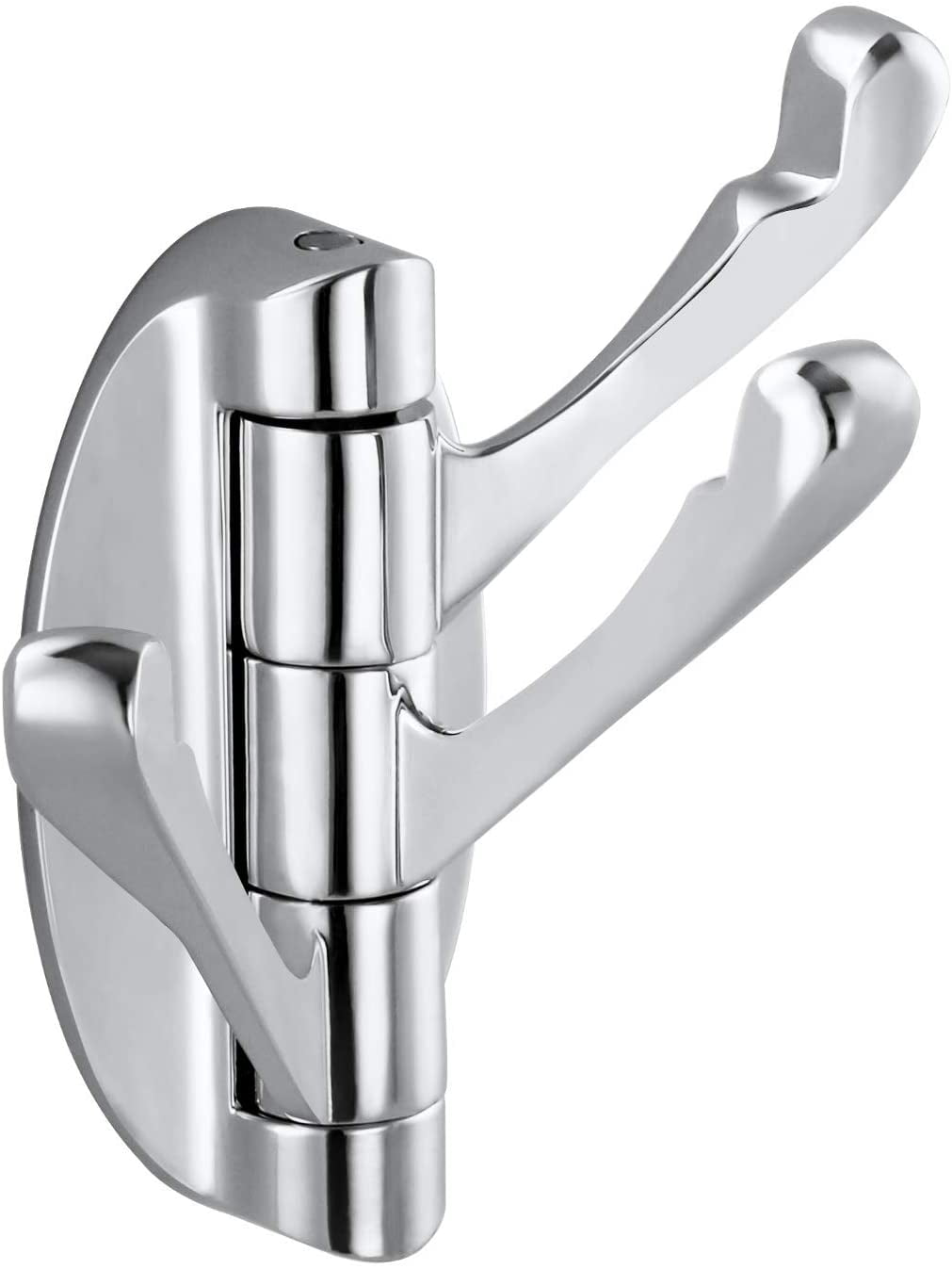 Polished Chrome Wall Mounted Swivel Hook with Triple Arms