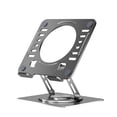 thumbnail image 1 of Swivel Laptop Stand for Desk – Adjustable Laptop Riser with 360° Rotation, Height & Tilt, Vented Metal Cooling Panel, Portable Folding Stand (SpaceGray), 1 of 10