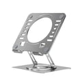 thumbnail image 1 of Swivel Laptop Stand for Desk – Adjustable Laptop Riser with 360° Rotation, Height & Tilt, Vented Metal Cooling Panel, Portable Folding Stand (Silver), 1 of 10