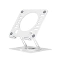 thumbnail image 1 of Swivel Laptop Stand for Desk – Adjustable Laptop Riser with 360° Rotation, Height & Tilt, Vented Metal Cooling Panel, Portable Folding Stand (White), 1 of 10