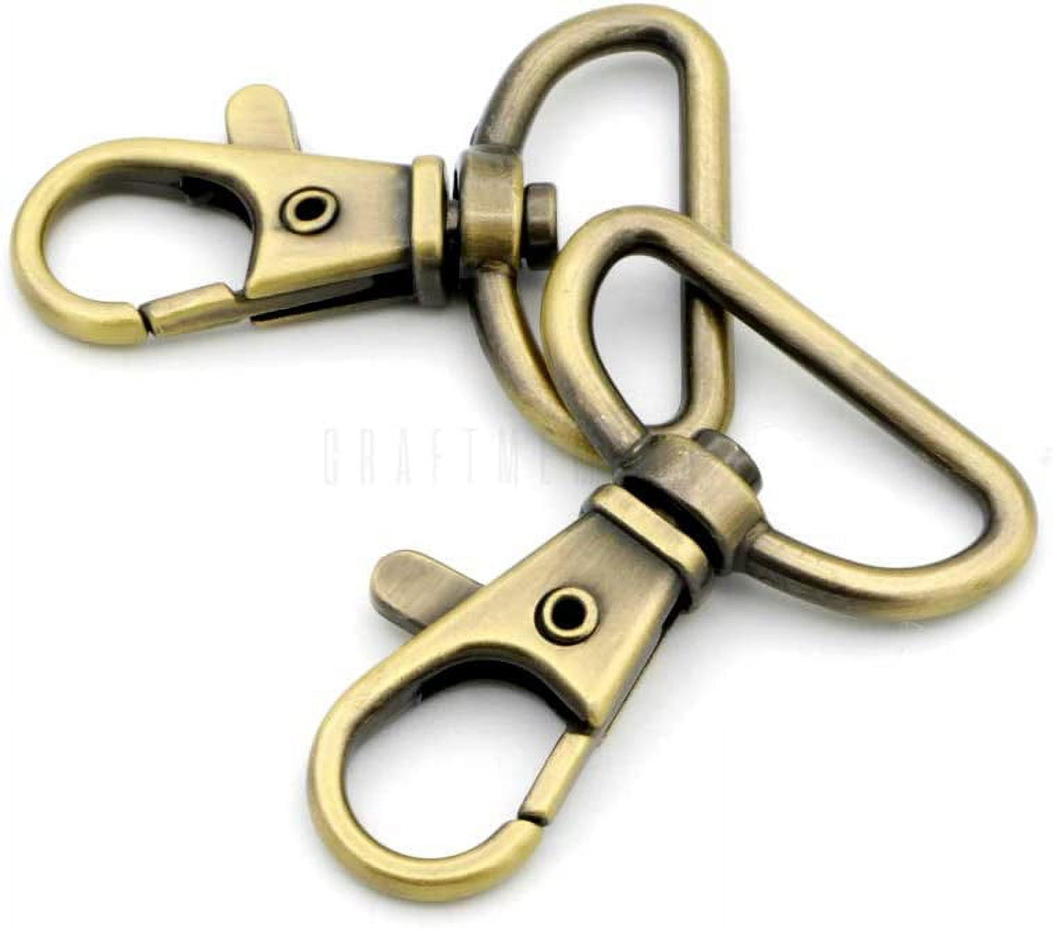 Swivel Lobster Claw Clasps Classic Trigger Snap Hooks CS10 Purse Landyard  Clip 5/8 3/4 1 Pack of 10 (1 Inch, Brushed Brass) 
