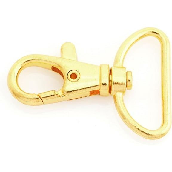 Swivel Lobster Claw Clasps Classic Trigger Snap Hooks CS10 Purse Landyard Clip 5/8" 3/4" 1" Pack of 10 (1 Inch, Gold)