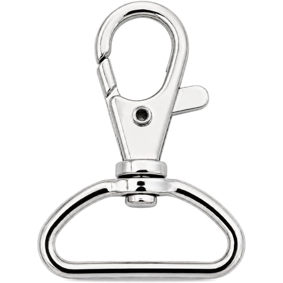 Swivel Lobster Claw Clasps Classic Trigger Snap Hooks CS10 Purse Landyard Clip 5/8" 3/4" 1" Pack of 10 (1 Inch, Silver)