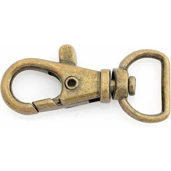 Swivel Lobster Claw Clasps Classic Trigger Snap Hooks CS10 Purse Landyard Clip 5/8" 3/4" 1" Pack of 10 (5/8 Inch, Antique Brass)