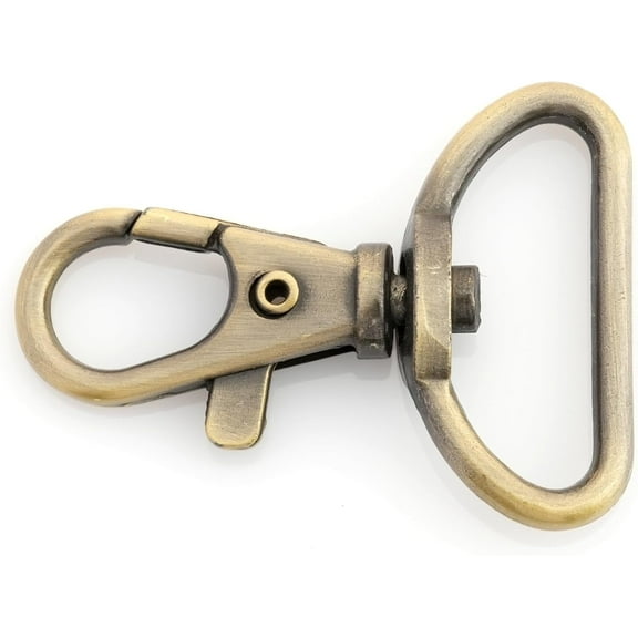 Swivel Lobster Claw Clasps Classic Trigger Snap Hooks CS10 Purse Landyard Clip 5/8" 3/4" 1" Pack of 10 (5/8 Inch, Brushed Brass)