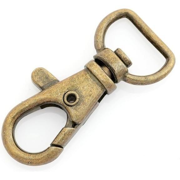 Swivel Lobster Claw Clasps Classic Trigger Snap Hooks CS10 Purse Landyard Clip Fits 1/2" Strap Pack of 10 (Antique Brass)