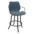 thumbnail image 1 of Swivel Metal Bar Stool 30" - Asheville - Blue Vinyl - Black Frame, 1 of 2