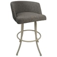 thumbnail image 1 of Swivel Metal Bar Stool 30" Seat - Joey - Mojave Gray Fabric - Beige, 1 of 2