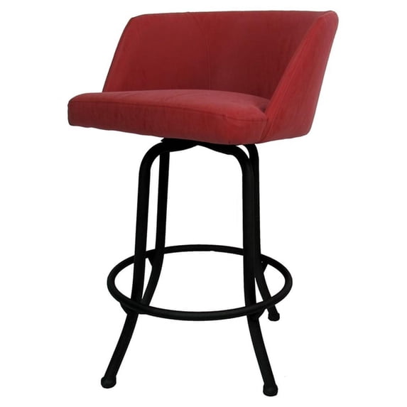 Swivel Bar Stool 30" Seat - Joey - Ruby Vinyl - Black Metal Base