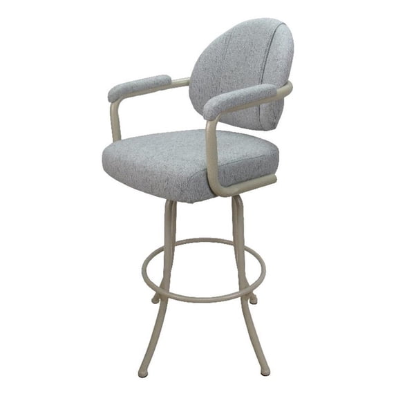 Swivel Bar Stool 30" Seat - M-70 - Hemsath Slate Fabric - Beige Metal