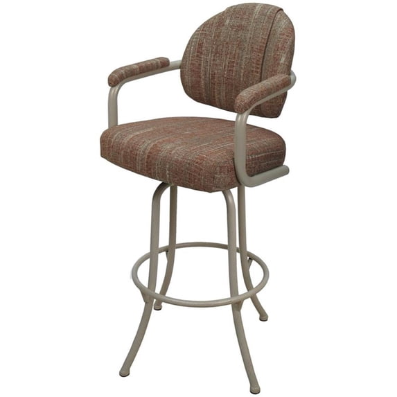 Swivel Metal Bar Stool 30" - M-70 - Red Fabric- Beige Frame