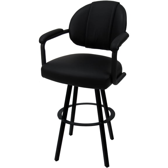 Swivel Metal Bar Stool 30" - M-70 WB - Black Vinyl - Black