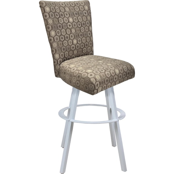 Swivel Metal Bar Stool 30" Seat - 700 Plus - Diamond Fabric - White Warren Base