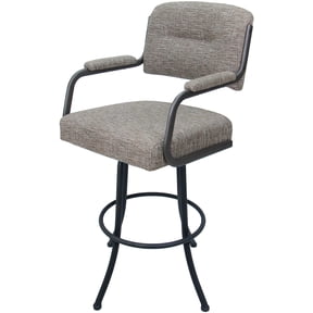 Swivel Metal Bar Stool 30" Seat - M-110 - Jetty June Tan Fabric - Gray