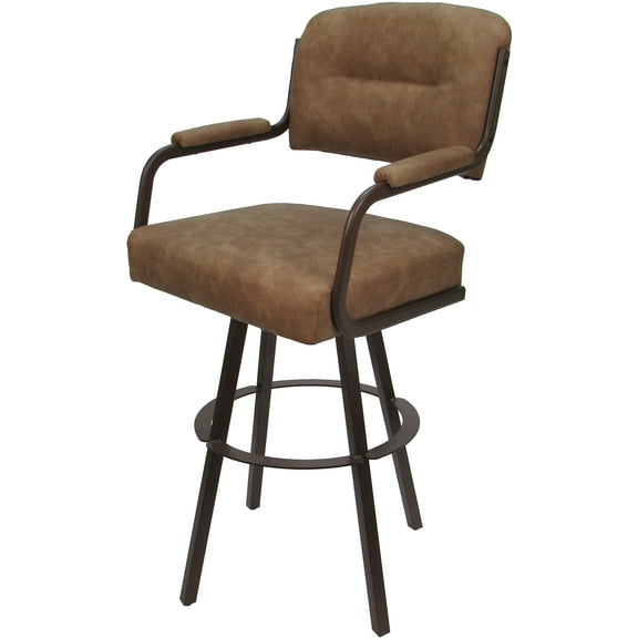 Swivel Metal Bar Stool 30" Seat - M-110 WB - Pecan Brown Vinyl - Brown