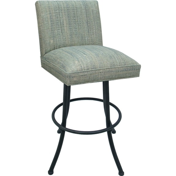 Swivel Metal Bar Stool Sommerville 30" Seat - Watusi Aqua Teal Fabric - Gray